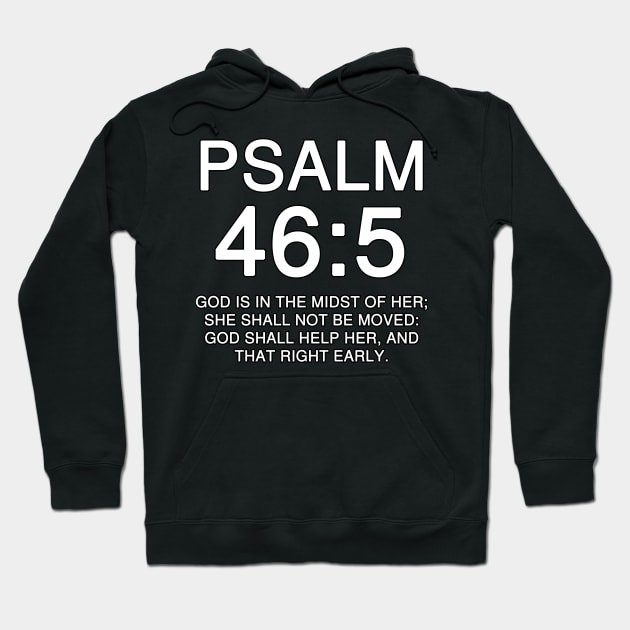 Psalm 46:5 KJV Text Hoodie by Holy Bible Verses